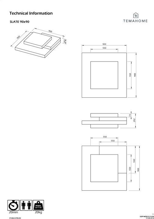 Image du produit Temahome Slate square coffee table 90X90 (90 x 30 cm)