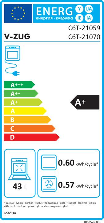Label énergétique V-Zug 2107000002