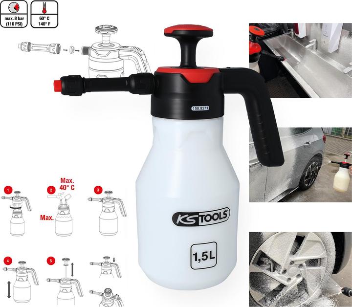 Actual product image KS Tools Pressure Pump Foam Sprayer (Foamer) (1.50 l)