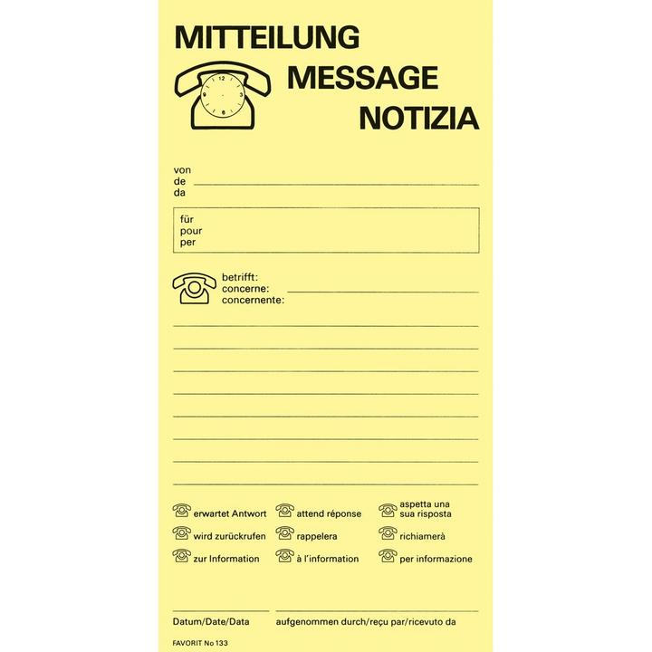 Produktbild Favorit Blocs de conversation - Mitteilung/Message/Notizia