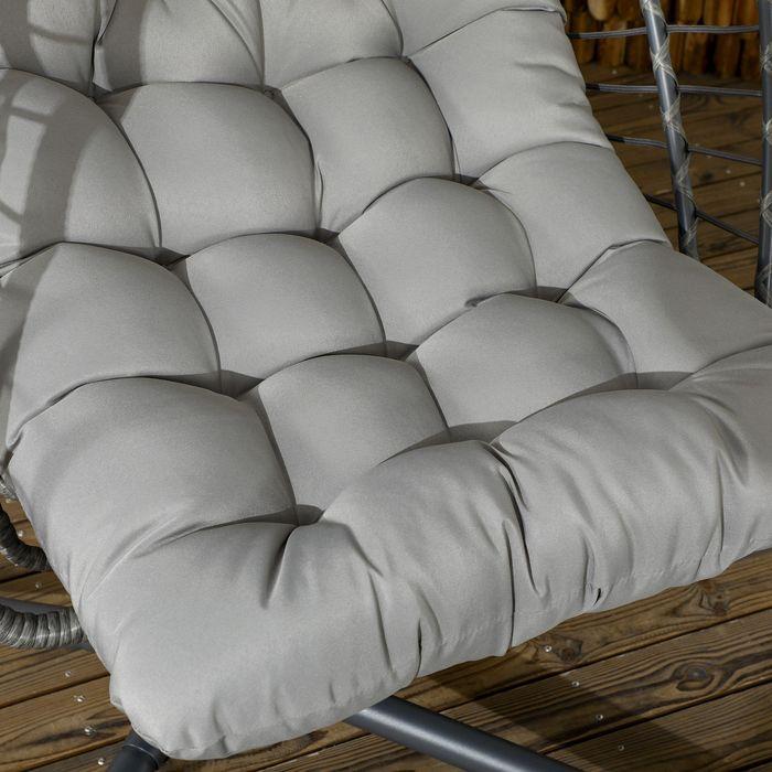 Produktbild Swisshandel24 Rattan Hängesessel 194 cm klappbar, Indoor Outdoor, bis 100 kg hellgrau (100 kg)