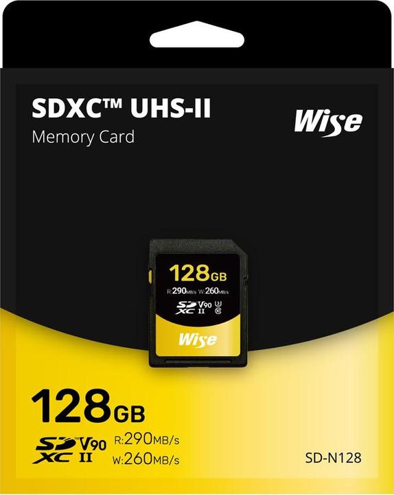 Actual product image Wise SDXC UHS-II V90 128GB (128 GB, SDXC, U3, UHS-II)