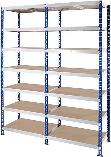 Produktbild eurokraft basic Universal-Steckregal, stabil, Spanplattenböden, HxBxT 1508x1025x500 mm, AR