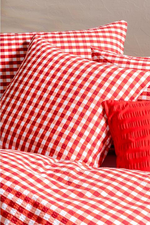 Actual product image Night Fashion Check red/white (Pillowcase, 65 x 100 cm)