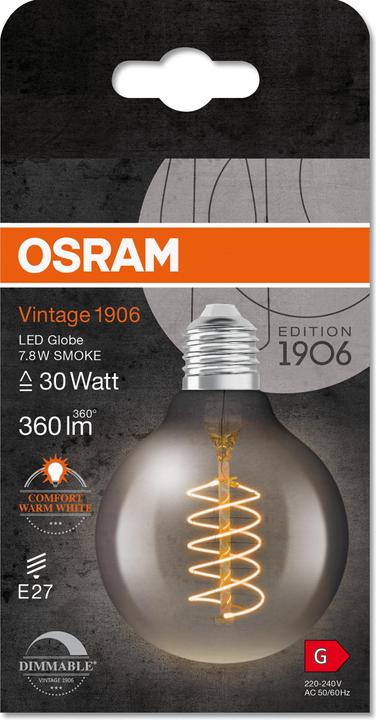 Produktbild Osram LED-Vintage-Lampe (E27, 7.80 W, 360 lm, 4 x, G)