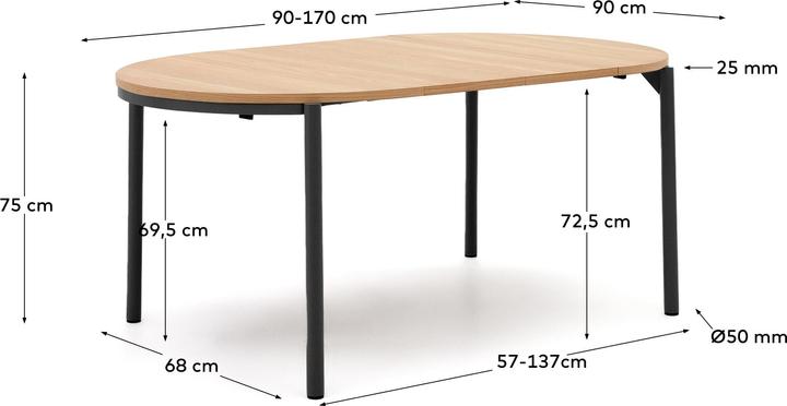 Produktbild Kave Home Montuiri (90 x 90 x 75 cm)