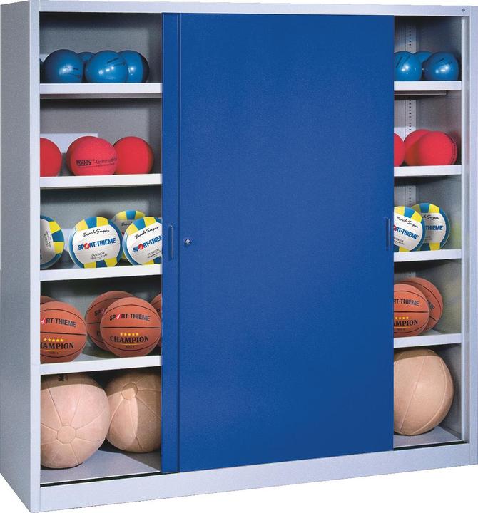 Image du produit C+P Armoire pour balles (hxlxp : 195x160x50 cm, avec portes coulissantes en tôle pleine, type 4)