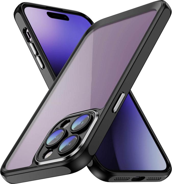 Cover-Discount iPhone 15 Pro Max - Custodia con protezione per fotocamera nera (Apple iPhone 15 Pro Max)