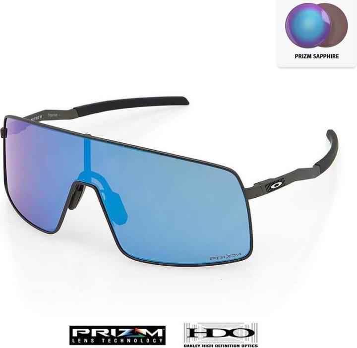 Actual product image Oakley Sutro TI lunettes de sport (Satin lead, Prizm Sapphire)