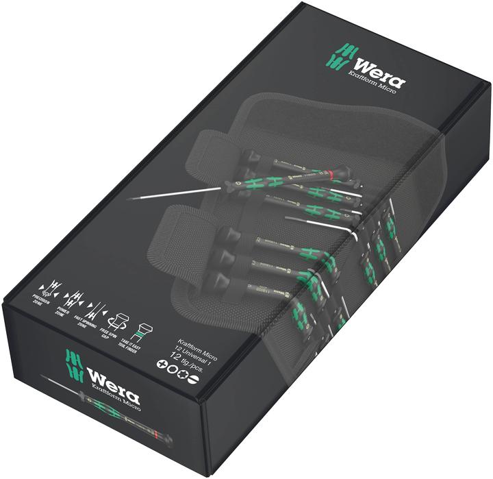 Produktbild Wera Kraftform Micro 12 Universal 1 (Schlitzschrauben, Innensechskant, Torx (TX), Phillipps-Kreuzschlitz (PH))