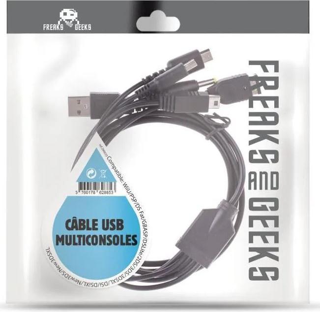 Image du produit Freaks and Geeks Divers - Câble USB Multiconsoles - DS, DS Lite, 2DS, 3DS, 3DSXL, DSi, DSiYL, New3DS