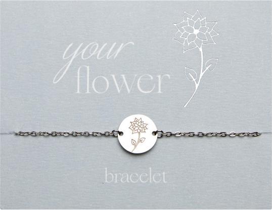 Immagine prodotto HCA Armband - "Your Flower" - Edelstahl - Weihnachtsstern (Acciaio inossidabile)