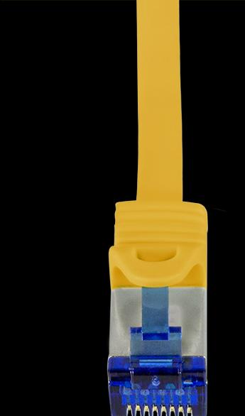Actual product image LogiLink Patch cord Ultraflex, Cat.6A, S/FTP, 15 m, yellow withCat.7 raw cable, extra flexible & soft cable m (S/FTP, CAT6a, 15 m)