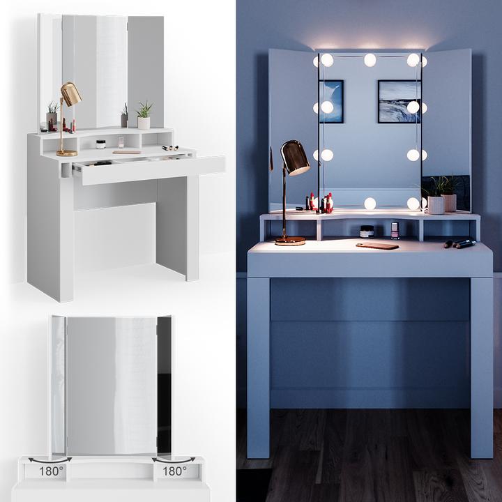 Actual product image Vicco Nora with lighting (43.5 x 43.5 x 155 cm)