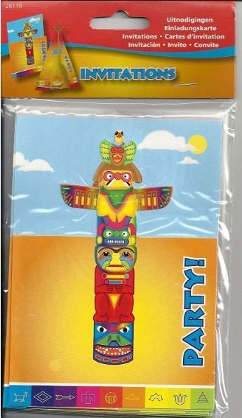 Produktbild Folat Indianer-Einladungen, 8ST.