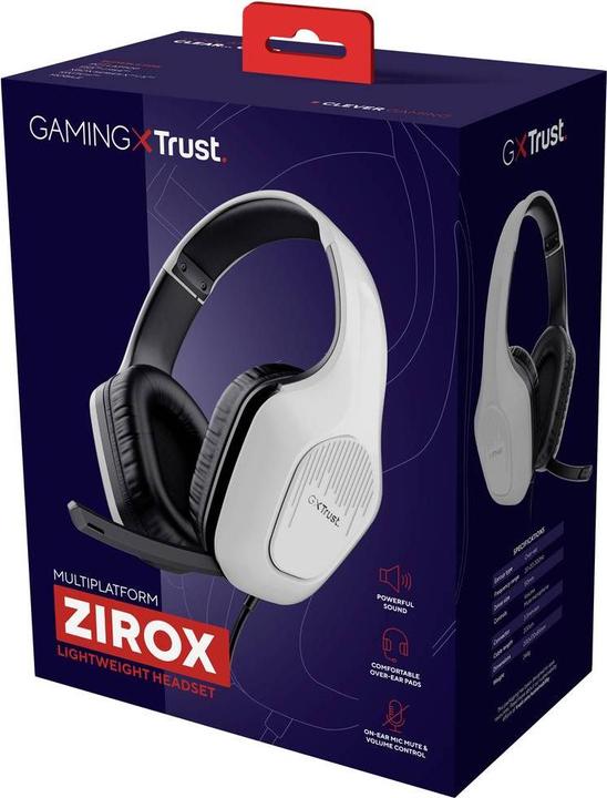 Produktbild Trust GXT415W ZIROX HEADSET – WHITE (Kabelgebunden)