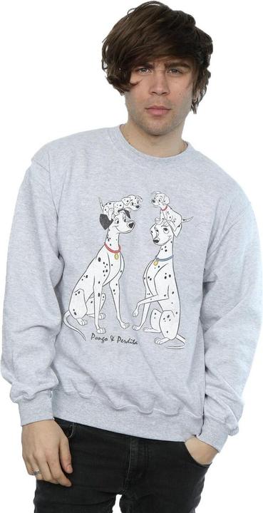 Actual product image Disney Mens 101 Dalmatians Classic Pongo And Perdita Sweatshirt (S)