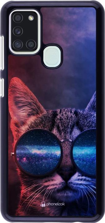 Actual product image PhoneLook Cover Red Blue Cat Glasses (Samsung Galaxy A21s)