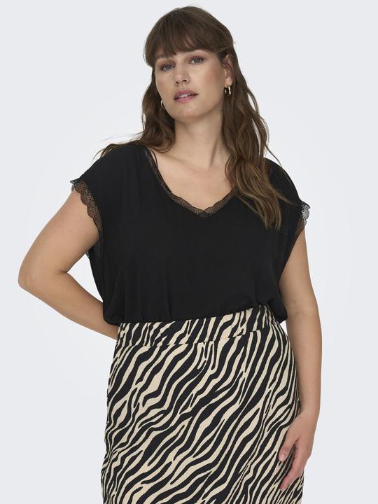 Image du produit Only Blouse curvy à col en V et manches courtes (46)