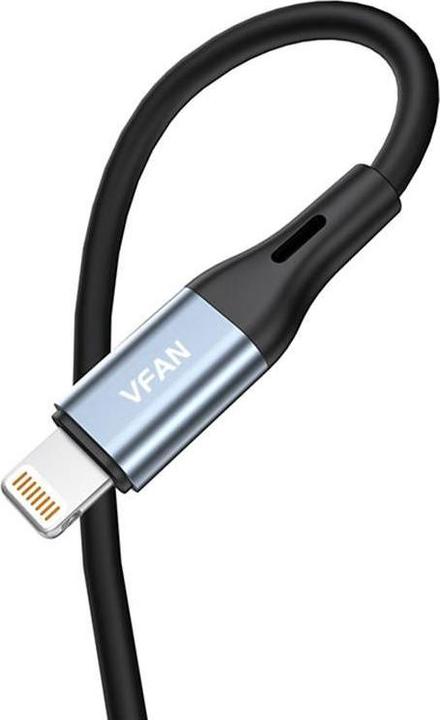 Productafbeelding Vipfan L05 Lightning naar mini-jack 3,5mm AUX-kabel, 1m (grijs) (1 m, Bliksem)