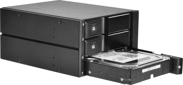 Actual product image Silverstone SST-FS303-12G - 3 Bay Aluminium Trayless Hot Swap Mobile Rack Backplane with Fan and Loc (3.5")