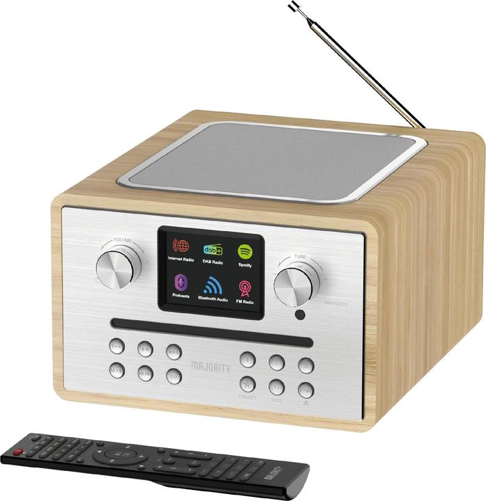 Majority Homerton 2 Internet, Bluetooth, DAB en FM Radio + CD Speler - Eikenkleur (FM, DAB+, Wi-Fi, Bluetooth)