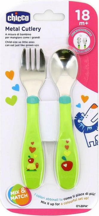 Actual product image Chicco First stainless steel cutlery set