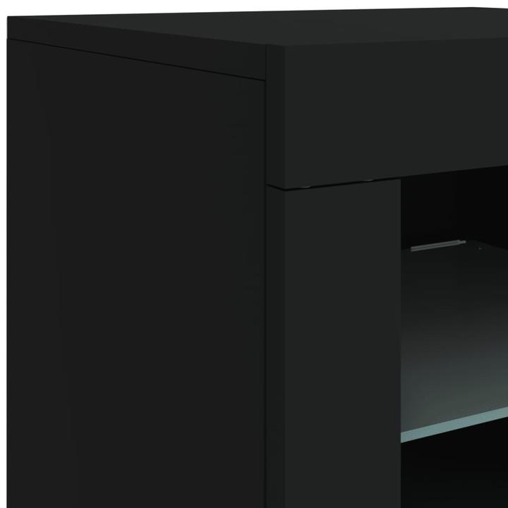 Produktbild VidaXL Beistellschrank mit LED-Leuchten Schwarz (41 x 37 x 67 cm)