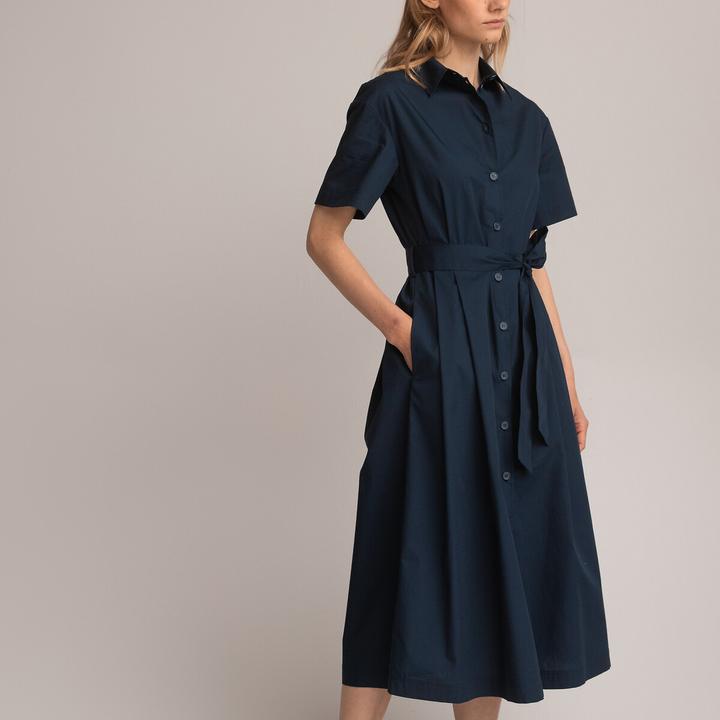 Actual product image La Redoute Collections Blouse dress with tie belt (36)