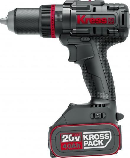 Produktbild Kress KUC35 20 V Akkuschlagbohrschrauber 140 Nm 2 x 4.0 Ah Ladegerät 6A Stape...