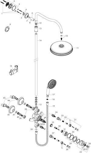 Actual product image Axor Montreux Showerpipe with thermostat, shower head 240 1jet Classic
