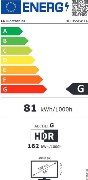 Energie-Label LG OLED55C41LA OLED 55", 139cm, UHD 4K, SMART (55", C4, OLED, 4K, 2024)