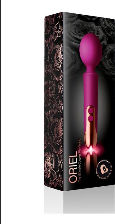 Actual product image Rocks-Off Oriel Rechargeable Wand Vibrator Fuchsia Colors
