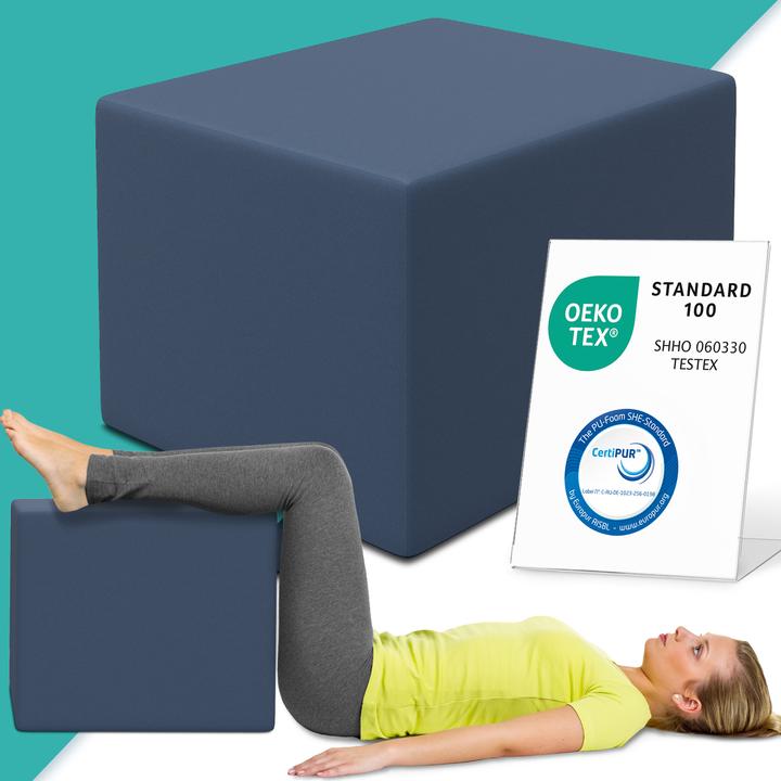 Actual product image Aktivshop Intervertebral disc cube, step support cube for step support, step bed with cover, fitness cube
