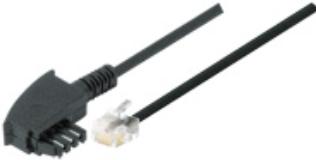 Actual product image Tecline TAE N connection cable TAE N St. / RJ11 St. (6P2C), standard assignment, black, 3.0 m For