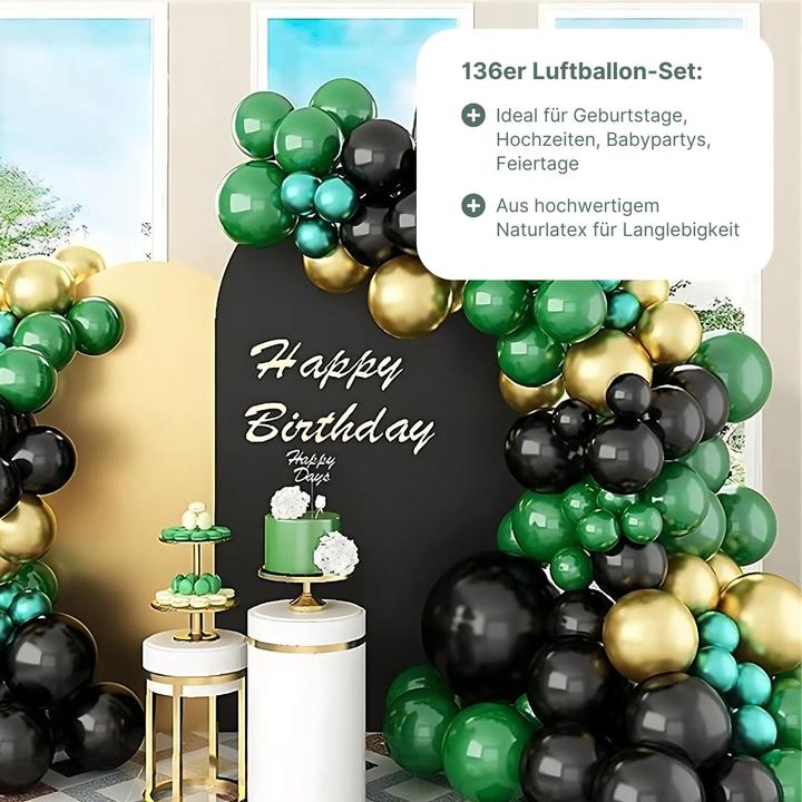 Produktbild Hermex 136er Set Luftballons Ballongirlande Party-Luftballons Ballonbogen Geburtstagsballons