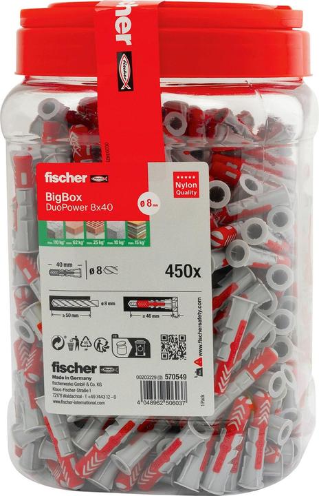 Actual product image Fischer DuoPower 8x40 BigBox (450) (450 pcs.)