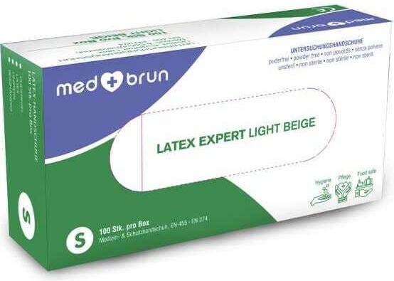 Actual product image MedBrun Disposable glove Latex Expert L, beige, 100 pcs, size (L)
