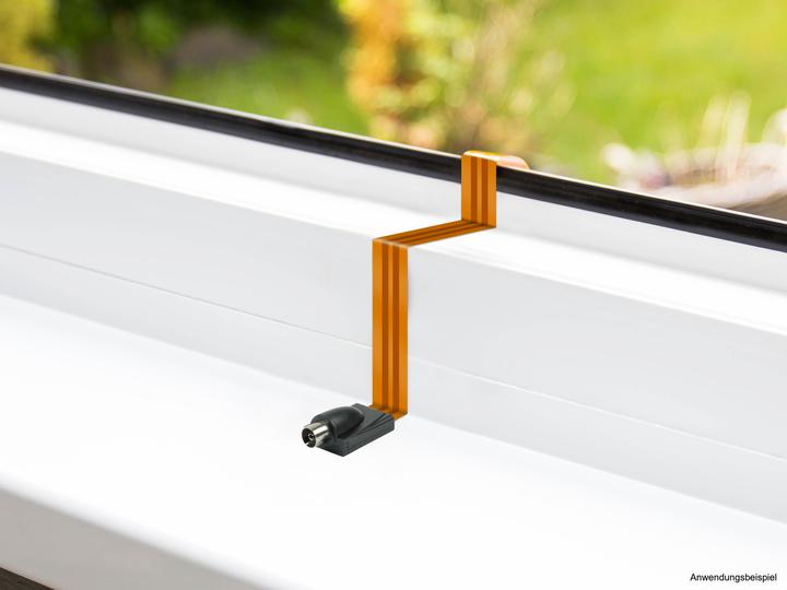 Produktbild Good Connections SAT/TV Fensterdurchführung High-Quality, IEC-/Koax-Stecker an Buchse, Gesamtlänge 26cm, flexible Län (Fensterdurchführung)