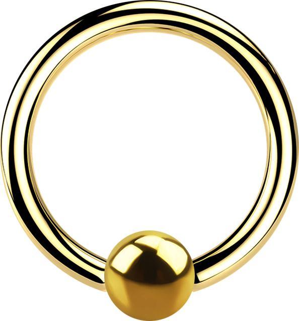 Actual product image Star Piercing Micro Ball Closure Ring gold plated (without brass, Surgical steel 316L)