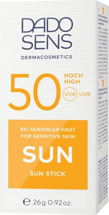 Actual product image Dado Sens Stick Sun Protection Factor 50 (Sun stick, Sun cream face, SPF 50, 26 g)
