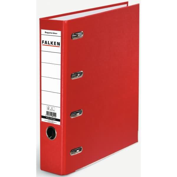 Produktbild Falken Doppelordner rot, PP-Folie aussen, für 2x DIN A5 quer, 70mm Rücken (A5, Quer, 70 mm, 1 Stück)