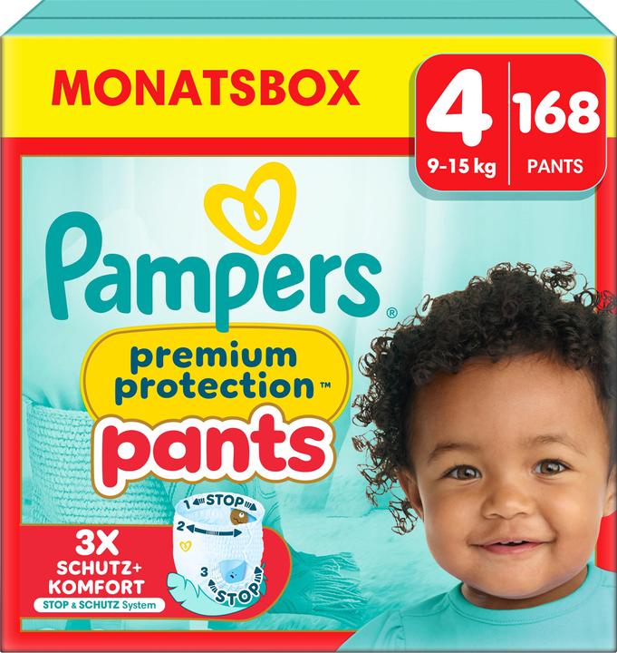 Pampers Premium Protection Pants (Gr. 4, Monatsbox, 168 Stück)