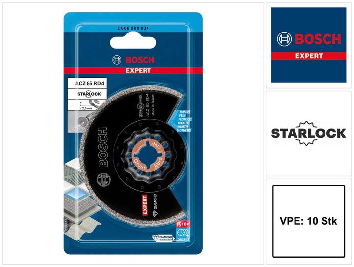Productafbeelding Bosch Professional Zubehör Expert Grout Segment mes ACZ 85 RD4 Mes voor multifunctioneel gereedschap, 85 mm, 10 stuks