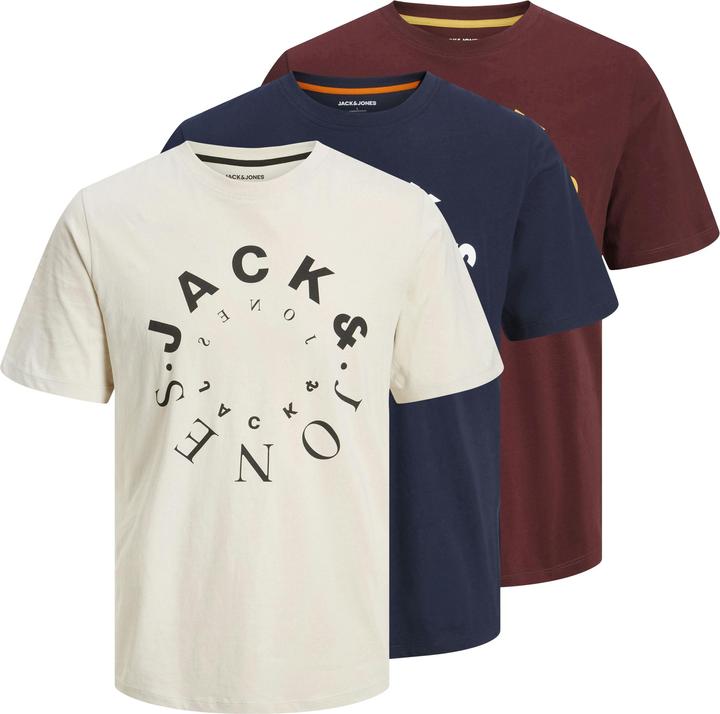 Jack & Jones 3er-pack Logo Rundhals T-shirt T-shirt