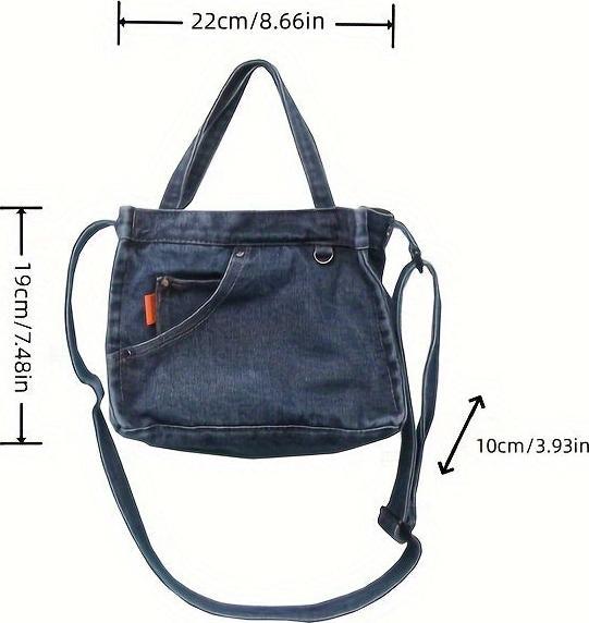 Only-Bags.Store Universal Denim Square Bag, tragbare leichte Aufbewahrungstasche zum Ausgehen und Reisen