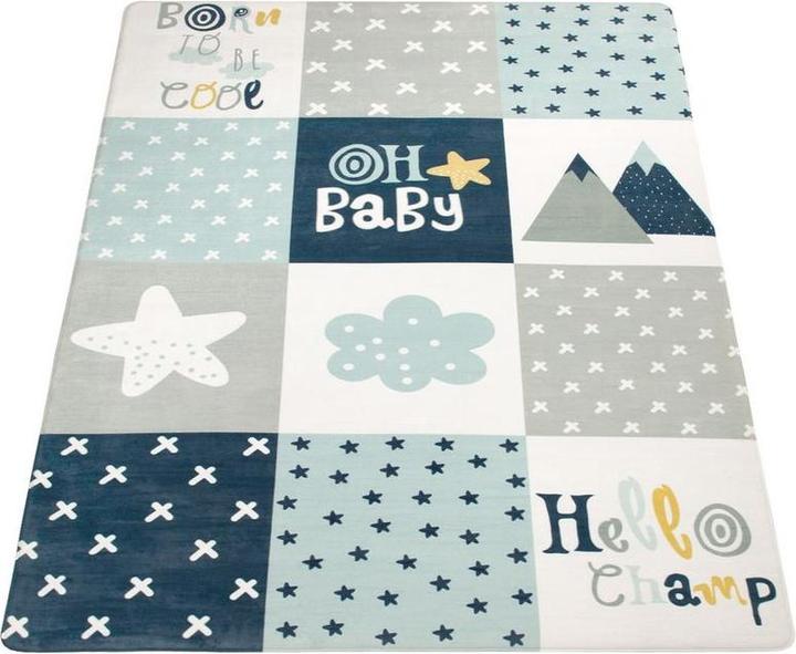 Produktbild Paco Home Kinderteppich Teppich Kinderzimmer Bunt Rauten Blau (155 x 230 cm)
