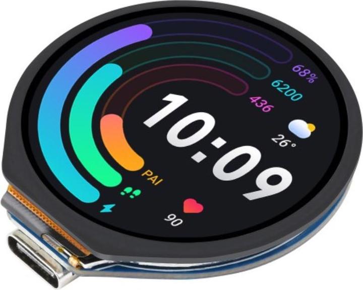 Image du produit WaveShare RP2040 1.28pouces écran LCD tactile rond