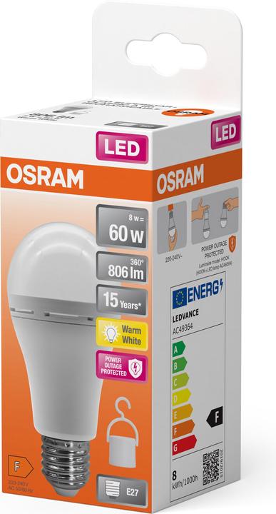 Produktbild Osram LED RECHARGEABLE LAMPS 8W 827 E27 (E27, 8 W, 806 lm, 6 x, F)