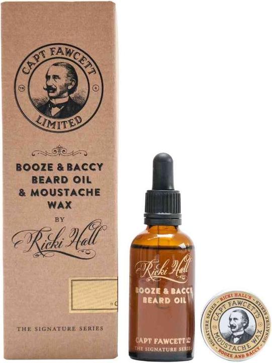 Actual product image Captain Fawcett Capt. Fawcett Care - Ricki Hall Booze & Baccy Beard Oil & Moustache Wax Set